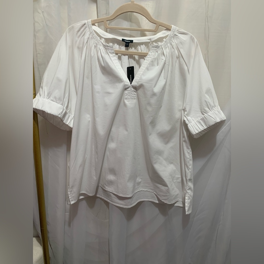 Express White V Neck Blouse